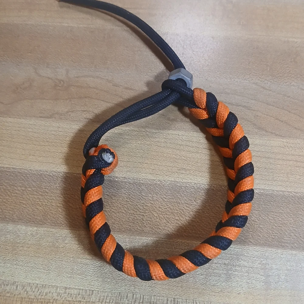 Men's Black and Orange Twisted Bracelet
